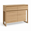 Consolle da ingresso con contenitore in rovere massello naturale rettangolare 100 x 40 x 100 cm