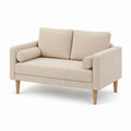 Divanetto 2 posti beige in velluto a coste di poliestere rettangolare 130 x 80 x 85 cm