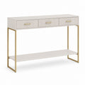 Consolle da ingresso 3 cassetti bianco avorio MDF e acciaio rettangolare 120 x 35 x 80 cm